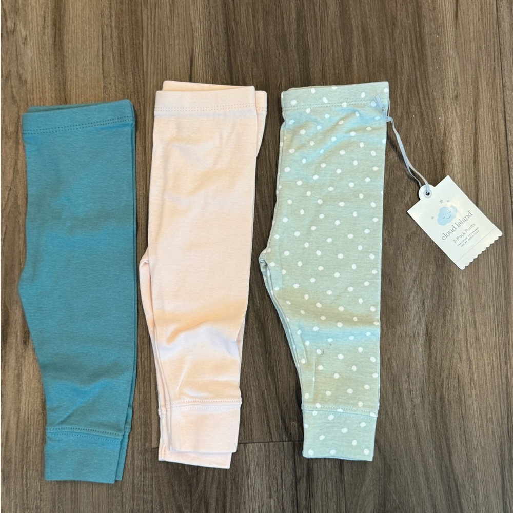 Cloud Island 3-Pack Infant Leggings, New
